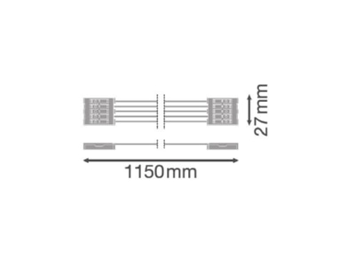 Mazeichnung Ledvance DPHOUS12001LPTH5x2 5 Durchgangsverdrahtungssatz 5x2 5  1 2m  1 lp 