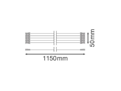 Mazeichnung Ledvance DPHOUS12002LPTH5x2 5 Durchgangsverdrahtungssatz 5x2 5  1 2m  2 lp 