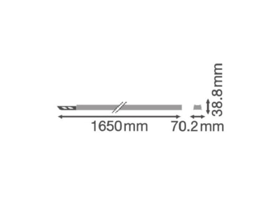 Mazeichnung Ledvance TRUSYSFL PRAIL15005P Tragschienenprofil 5 pol  1500  5P