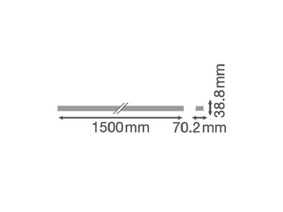 Dimensional drawing Ledvance TRUSYSFLPR 15005PEND Support profile light line system 1500mm