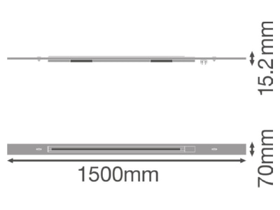 Mazeichnung Ledvance TRUSYSFLSPOTTR 1500 Stromschieneneinsatz 1500