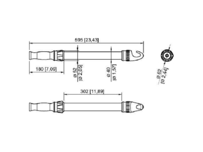 Dimensional drawing Stahl 6149 2 3511 5010 Explosion proof hand luminaire 24   48V