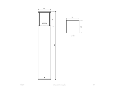 Mazeichnung EVN WG652715 Pollerleuchte IP54