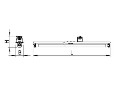 Dimensional drawing Ridi Leuchten VENICE G R1  0536116 Gear tray for light line system 1x30W VENICE G R1 0536116