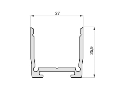 Mazeichnung 2 Radium TRPA2541 Aufbau Aluminium Profil 1m