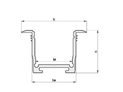 Mazeichnung 1 Radium TRPA2561 Einbau Aluminium Profil 1m