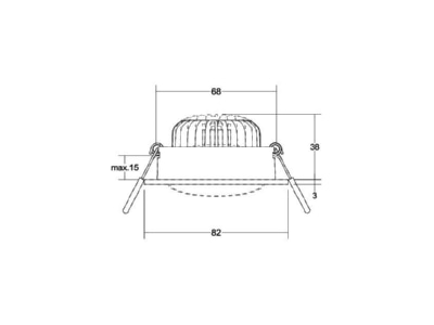 Dimensional drawing Brumberg 39379183 Downlight spot floodlight 1x7W
