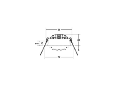 Dimensional drawing Brumberg 39421073 Downlight spot floodlight 1x6W
