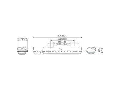 Mazeichnung Stahl 6009 522 9617 225723 Sicherheitsleuchte 2x18W