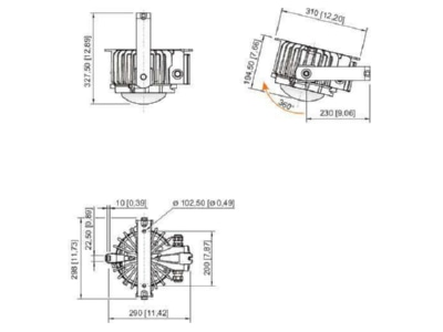 Maßzeichnung Stahl 6050 604 4006 267221 Haengeleuchte LED 40 W LED