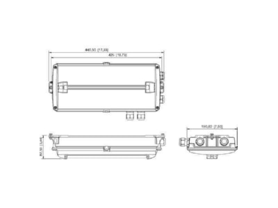 Dimensional drawing Stahl 6109 111 0101 287798 Ex proof emergency security luminaire