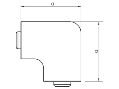 Mazeichnung 1 OBO WDK HF40090RW Flachwinkelhaube 40x90mm PVC  rws  RAL9010