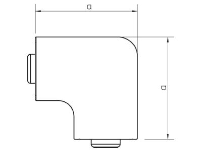 Mazeichnung 2 OBO WDK HF40090RW Flachwinkelhaube 40x90mm PVC  rws  RAL9010