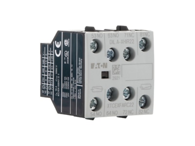Product image view on the right 1 Eaton DILA XHIR22 Auxiliary contact block 2 NO 2 NC
