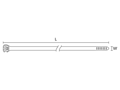 Mazeichnung Hellermann Tyton X120RPA66HIRHSBK 200 Kabelbinder 369x7 7mm  schwarz