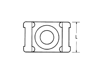 Dimensional drawing 1 Hellermann Tyton CTM0 PA66 BK 100 Mounting element for cable tie
