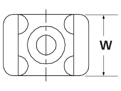 Dimensional drawing 2 Hellermann Tyton CTM0 PA66 BK 100 Mounting element for cable tie
