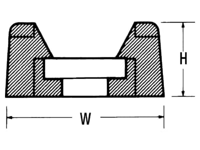 Dimensional drawing 3 Hellermann Tyton CTM0 PA66 BK 100 Mounting element for cable tie
