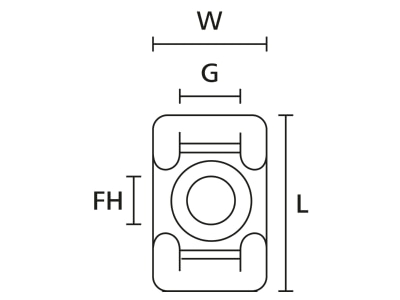 Dimensional drawing 4 Hellermann Tyton CTM0 PA66 BK 100 Mounting element for cable tie
