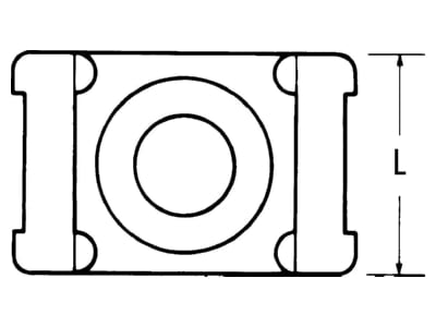 Dimensional drawing 5 Hellermann Tyton CTM0 PA66 BK 100 Mounting element for cable tie
