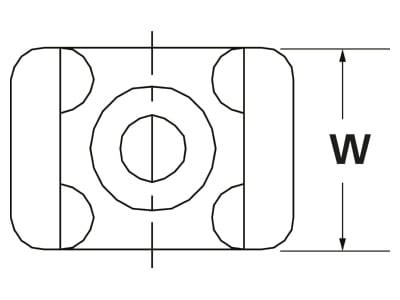 Dimensional drawing 6 Hellermann Tyton CTM0 PA66 BK 100 Mounting element for cable tie
