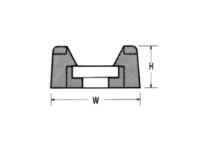 Dimensional drawing 7 Hellermann Tyton CTM0 PA66 BK 100 Mounting element for cable tie