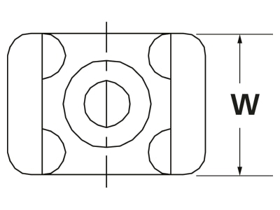 Dimensional drawing 3 Hellermann Tyton CTM3 PA66 BK 100 Mounting element for cable tie
