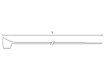 Dimensional drawing 2 Hellermann Tyton CTT60R PA66 NA 100 Cable tie 4 7x203 2mm Colourless
