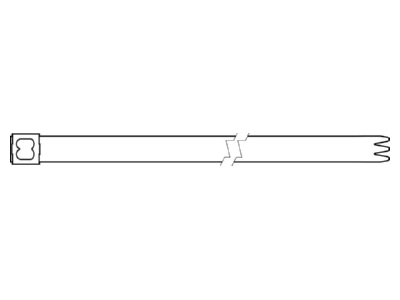 Mazeichnung 5 Hellermann Tyton MBT27XH SS316 ML 50 Edelstahlkabelbinder 681x12 3mm