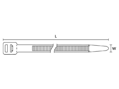Mazeichnung Hellermann Tyton T250S PA66 NA 100 Kabelbinder 225x12 5mm