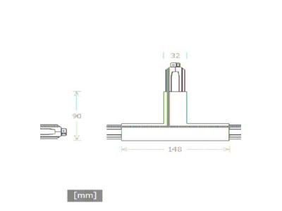 Mazeichnung LTS ST A T PE IN L 9015 T Verbinder PE innen links gr