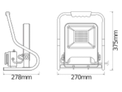 Mazeichnung LEDVANCE LEDWORK RSTANDSO 50W LED Arbeitsleuchte 4000K