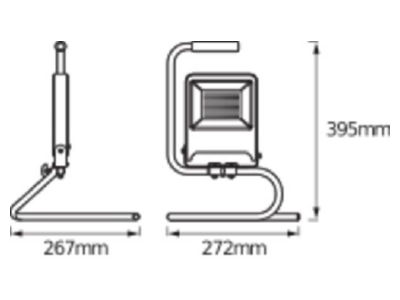 Mazeichnung LEDVANCE LEDWORK STAND50W4000 LED Arbeitsleuchte 4000K