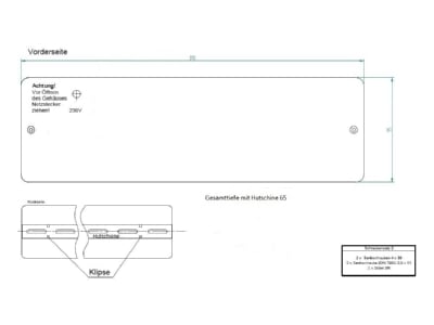 Dimensional drawing Eberle EV PL 230 Accessories for floor heating