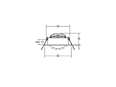 Dimensional drawing Brumberg 12361023 Downlight 1x7W LED not exchangeable