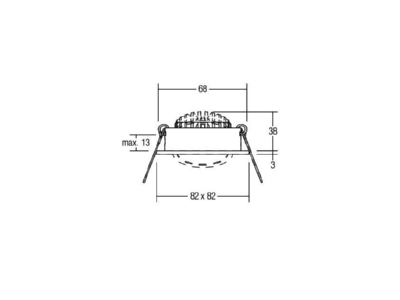 Dimensional drawing Brumberg 12362023 Downlight 1x7W LED not exchangeable