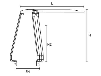 Dimensional drawing Hellermann Tyton SpotClipIIIPA66HSBK5 Recessed installation box for luminaire