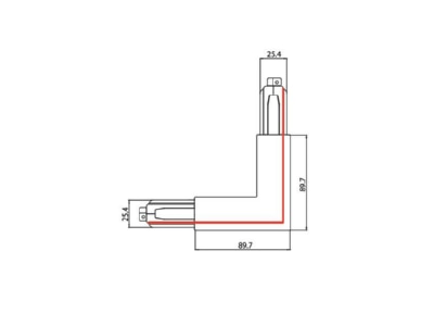 Mazeichnung Brumberg 87127080 Eckverbinder 90Gr  SL aussen  sw