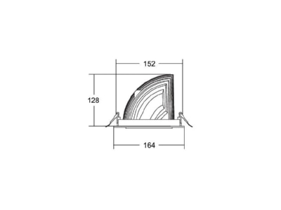 Dimensional drawing Brumberg 88262173 Downlight spot floodlight 1x30 3W