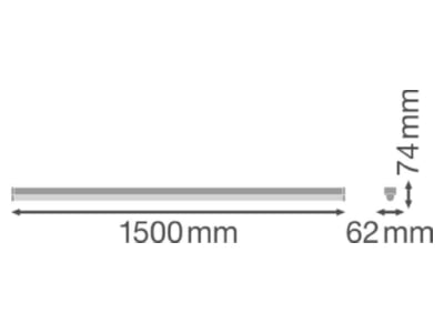 Dimensional drawing Ledvance LNUOP150048WCPSWT LED light bar 1 5m ML  MC