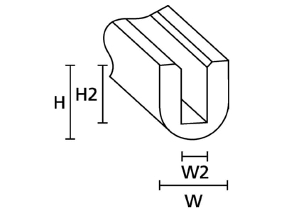 Mazeichnung Hellermann Tyton RA1 PVC BK 75 Kantenschutz PVC schwarz