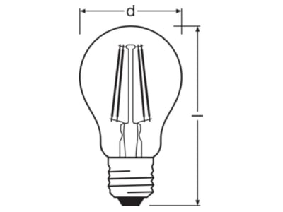 Dimensional drawing LEDVANCE 1906LCLA556 5824F GD LED lamp Multi LED 220   240V E27 white