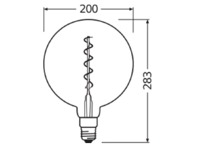 Dimensional drawing LEDVANCE 1906LEDBGLB5W818FSM LED lamp Multi LED 220   240V E27 white