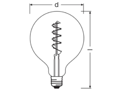 Dimensional drawing LEDVANCE 1906LEDGLOBE4 5820FG LED lamp Multi LED 220   240V E27 white