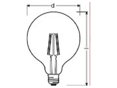Mazeichnung LEDVANCE L SG12560GD7827FIE27 LED Globelampe E27 827  GLOWdim