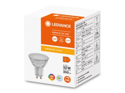 Produktbild Vorderseite Ledvance SPSPAR16501204 1W40 LED Reflektorlampe PAR16 GU10 4000K