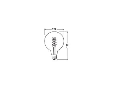 Mazeichnung Ledvance V1906GL125D307 8W 18 LED Vintage Lampe E27 1800K dim