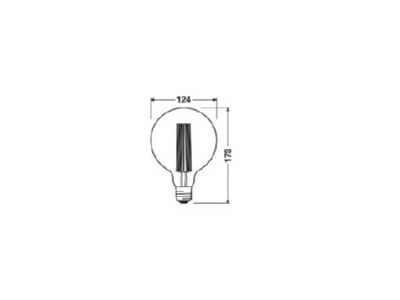 Mazeichnung Ledvance V1906GL125D405 8W 22 LED Vintage Lampe E27 2200K dim