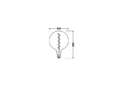 Mazeichnung Ledvance V1906GL200D164 8W 18 LED Vintage Lampe E27 1800K dim