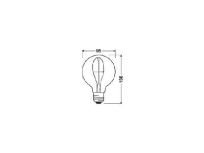 Dimensional drawing Ledvance V1906GLOBE95103 4W18 LED lamp Multi LED 220V E27